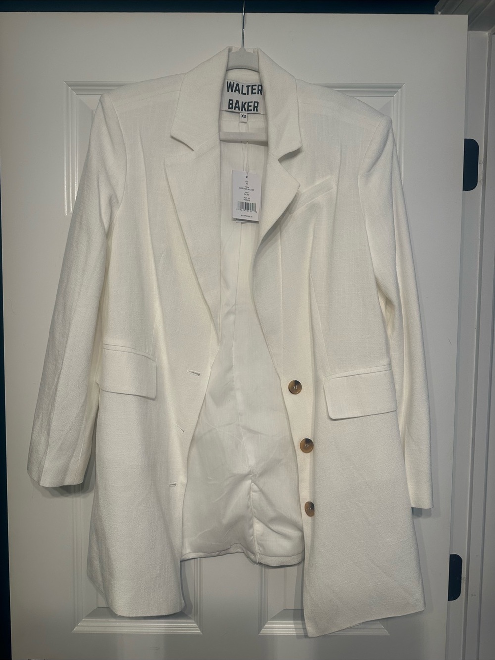 Walter Baker Ivory-White Tailored Blazer Jacket